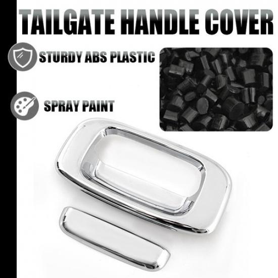 CHROME For 1999-2006 Chevy Silverado GMC Sierra Rear Tailgate Handle Covers Trim