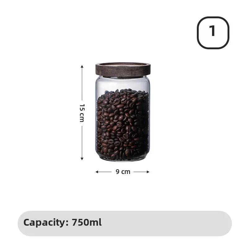 Airtight Glass Storage Jar with Bamboo Lid for Coffee, Tea, Spices, Grains, Sugar - Modern Kitchen & Pantry Organization