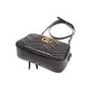 Gucci GG Marmont Black Leather Chevron Quilted Camera Crossbody Bag For Women Daily Use