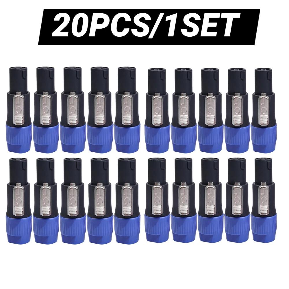 20/10pcs Speaker Connectors 4 Pole 4 Pin Male Audio Cable Adapter Speakon ABS Shell Jack Accessories Ohm Plug For Neutrik NL4FC