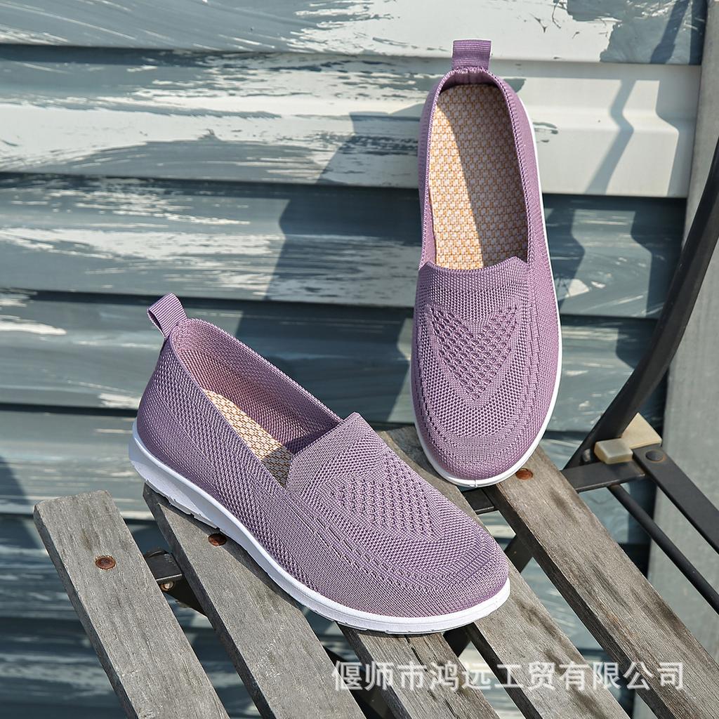 Foreign trade shoes women's spring and autumn large size women's casual single shoes one pedal old Beijing cloth shoes sticker
