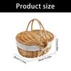 Handwoven Wicker Basket Suitable for Kids Picnics Decorating and Storage with Washable Liner Double Lid Dust Proof