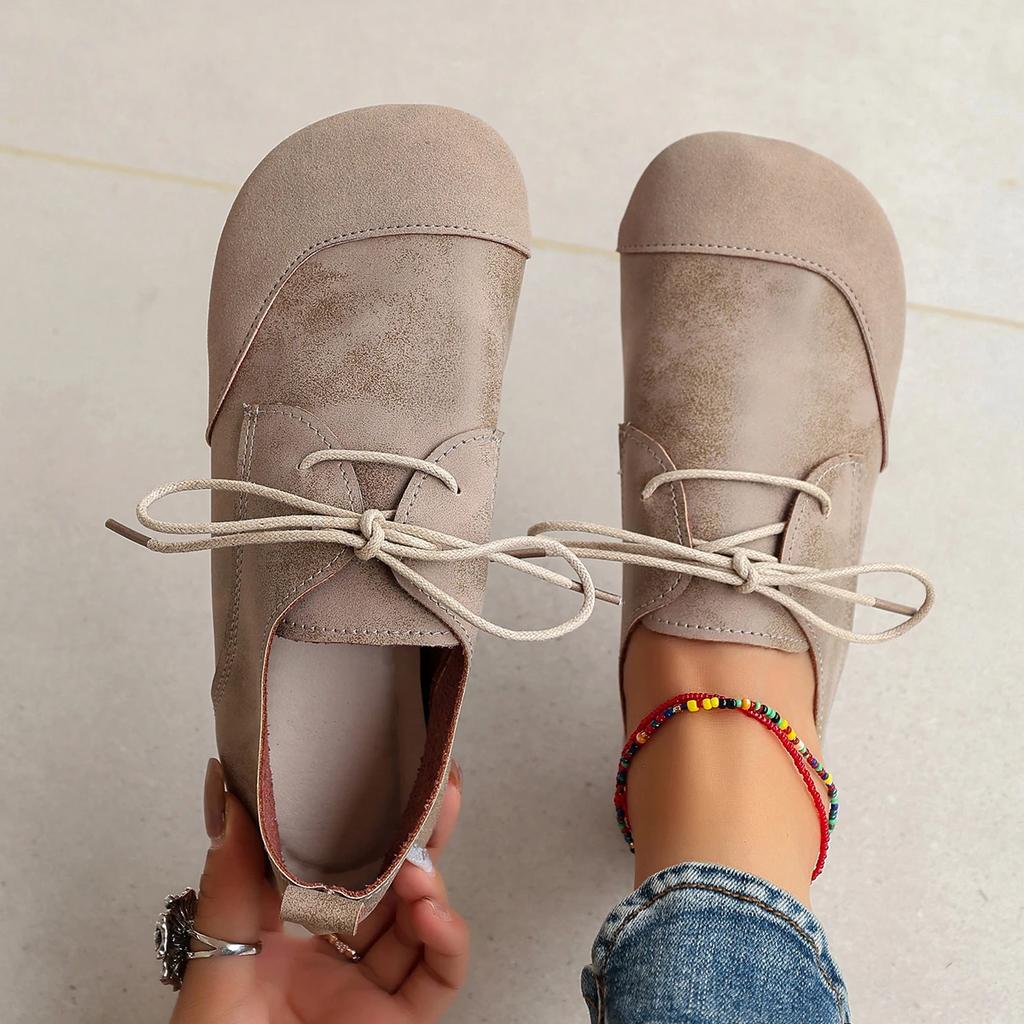 Fashion Comfortable Soft Bottom Round Head Women's Flat Shoes with Rope Decoration Solid Color Casual Breathable and Not Easy To Slip