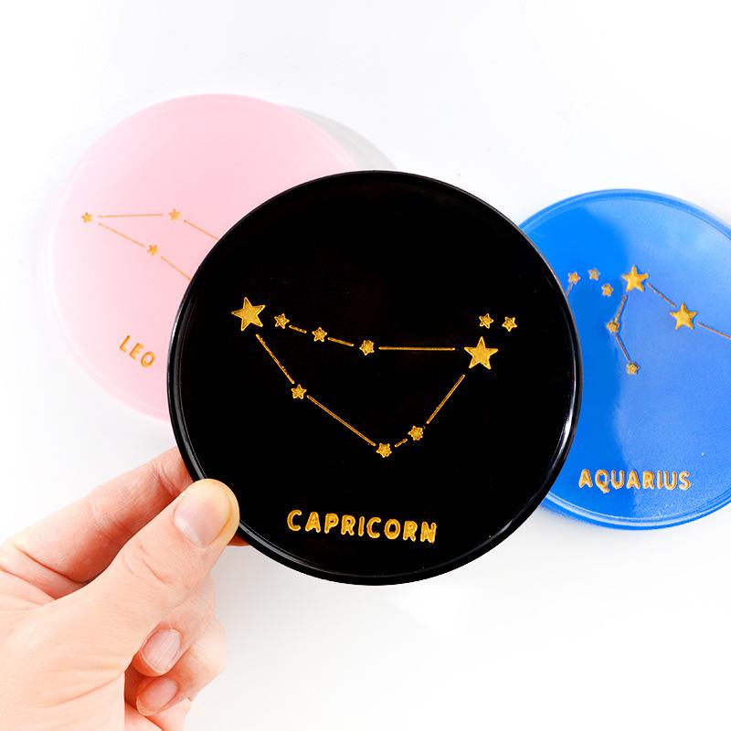 12PCS/Set Constellations Coaster Molds for DIY Epoxy Resin Plaster Cup Pad Mold Handmade Zodiac Table Mat Craft Mould Home Decor