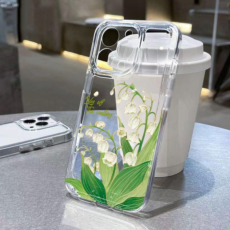 

White Tulips Flowers Clear Phone Case For Samsung Galaxy S26 A17 A37 A57 A16 A36 A55 A54 S25 Ultra S24 FE S23 Plus S22 S21 Cover S26