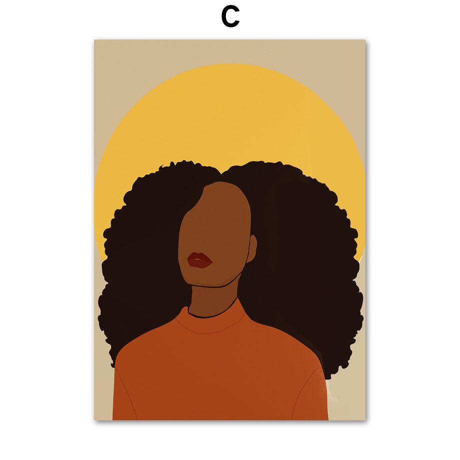 Wall Art Canvas Painting Abstract Black Girl Fashion Illustration Nordic Posters And Prints Wall Pictures For Living Room Decor