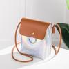 Women  Laser Cover Ring Hasp Crossbody Bag Ladies Coin Phone Shoulder Bag Solid Color Shoulde