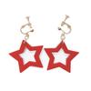 Minacute Mini Star Earrings Q8119 Motif (Red) 3.5cm