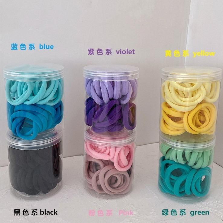 50pcs Gradient Color Seamless Candy Color Hair Band High Elasticity Leather Band Hair Rope Towel Ring Colorful Headband