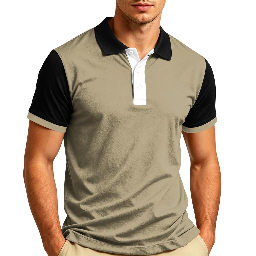 Maglietta Polo Casual da Uomo a Manica Corta con Collo T-shirt Tessuto Leggero Traspirante Morbido Top Estivo