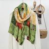 New oil painting style new silk satin wrinkled long scarf, dopamine color matching scarf