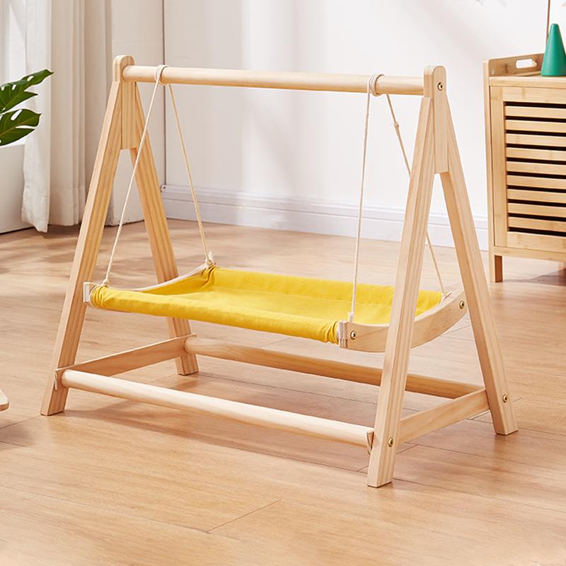 

Double-layer Pet Hammock Comfortably Cats Swing Indoor Delicate Rest Area Thickened Pet Cradle Solid Wood Hanging Cat Hammack
