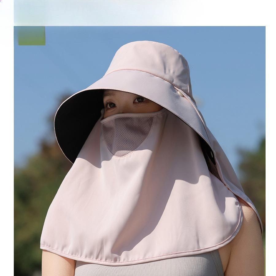 Summer Breathable Ponytail Hat – Solid Face Mask Cap – Lightweight & Sun Protection – Perfect for Outdoor Gardening Travel
