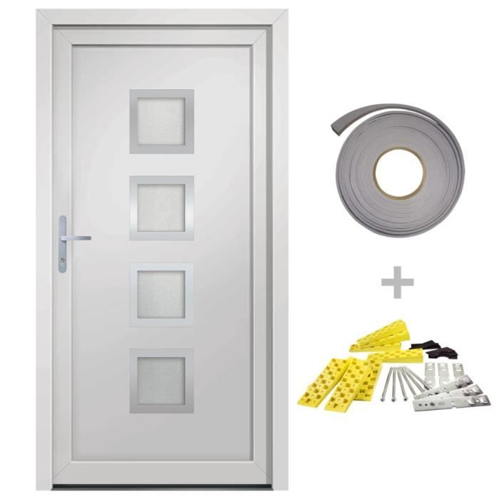 VidaXL Porte d'entrée Blanc 98x208 cm PVC 3187840