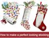 2024 New Plaid Fabric Faceless Santa Doll Christmas Stocking - Red & Gray