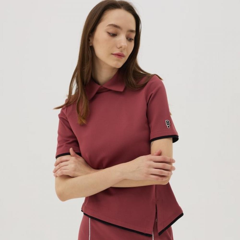 Blu DoT T shirT seTup Unbalanced Collar 085