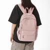 School Bag: New Solid Color Backpack for Women, Large Capacity Waterproof Nylon Bag, Youth School Bag, Fashionable Minimalist Casual Backpack