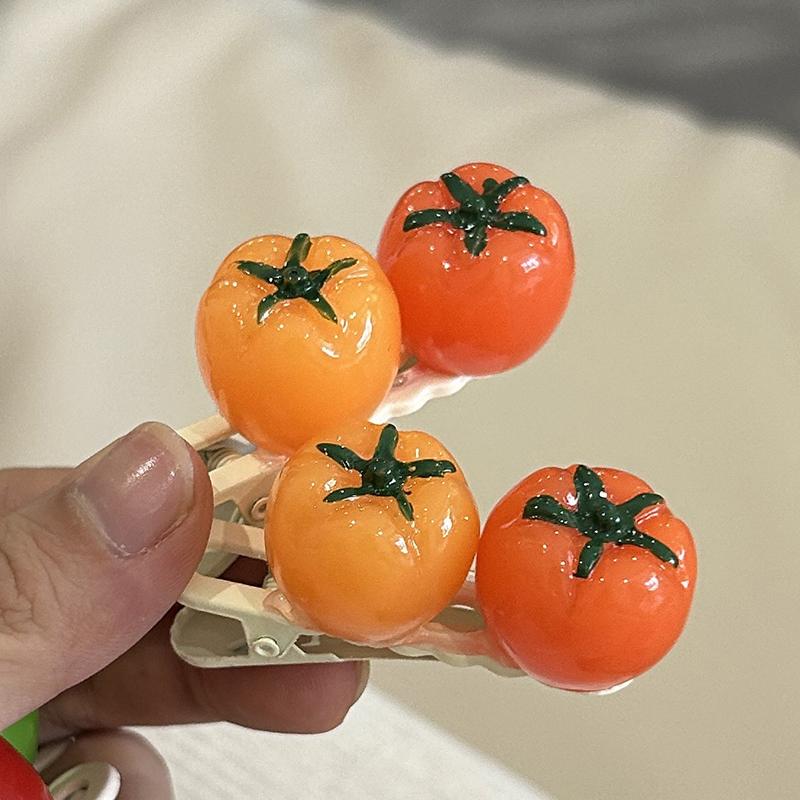 1 szt. Kreatywna zabawka warzywna Symulacja 3D Pomidor Klips do włosów Dziewczęce ozdoby do włosów Klips aligator Akcesoria do włosów DIY