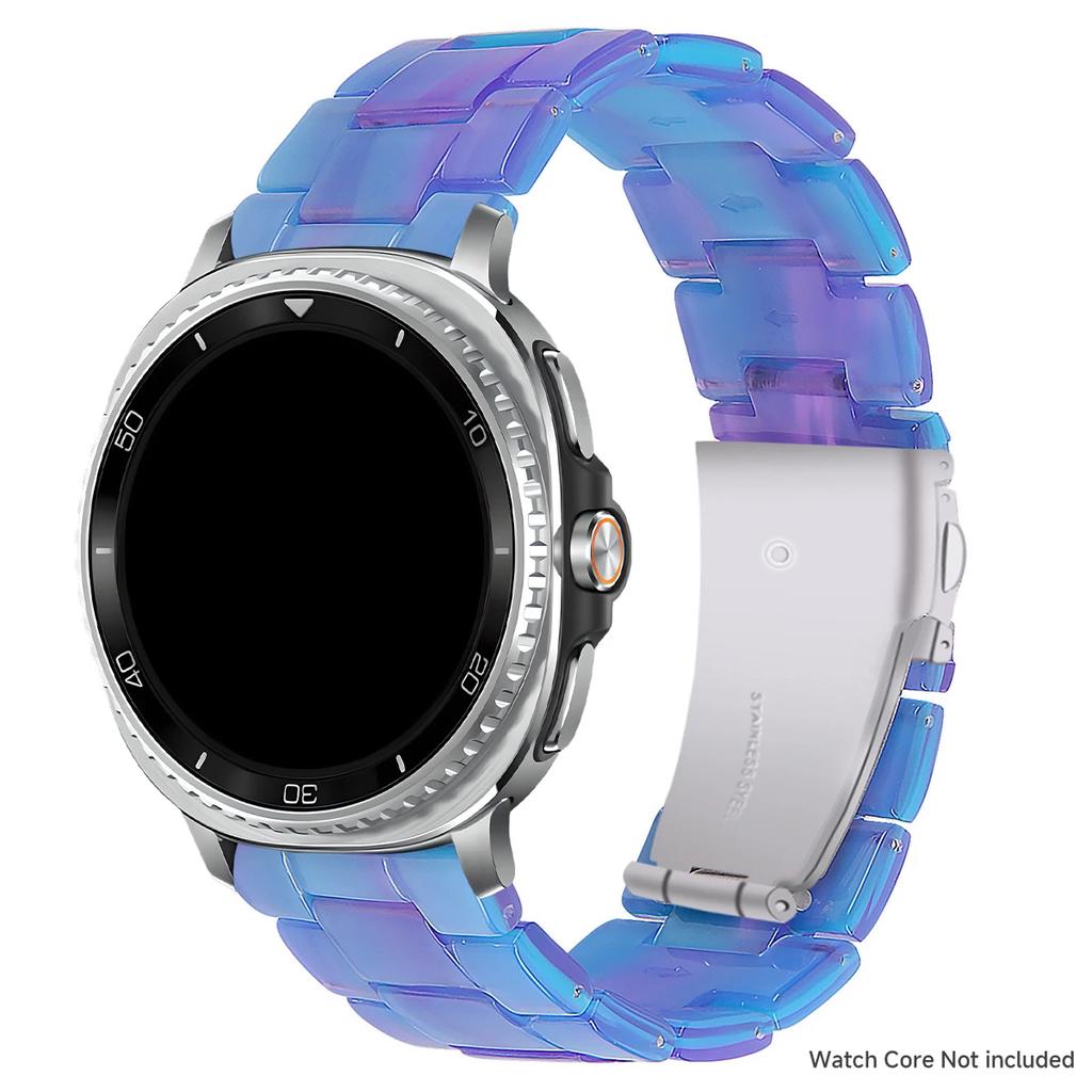 Bracelet en résine de luxe pour Samsung galaxy watch 8/8 classic 46mm Bracelet à maillons transparent pour galaxy watch ultra 2025/7 47mm bracelet