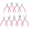 "Handmade Pink Needle-Nose Pliers: Multi-Function Jewelry Tool for Beading and Winding"