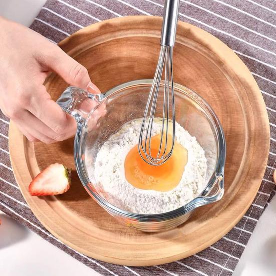 Mini Manual Whisk Stainless Steel Hand Mixer Coffee Blending Whisk Compact Kitchen Tool for Mixing Sauces Beating Eggs Whisking Batters Cocktails