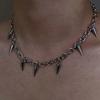 Punk Metal Kegelförmiger Anhänger Halskette für Damen Minimalistisch Gotisch Silberfarbe Weidennagel Quaste Kette Schlüsselbein Kette Schmuck