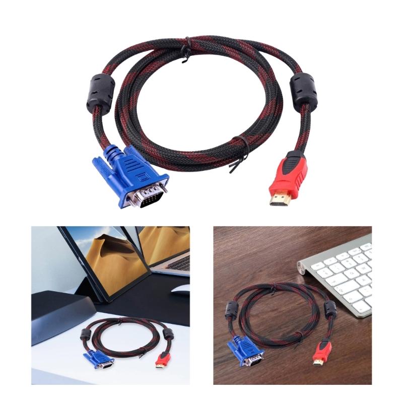 Adapter Cable 1080P Video Cables 19pin Interface To VGA Male To Male Cable Cord for Computer Laptop PC Monitors 150cm