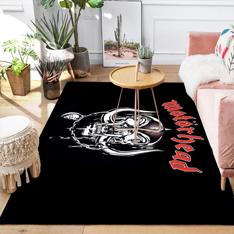 1Pc Motorhead Heavy Metal Rug, Office Carpet Indoor Outdoor Doormat, Non-Slip Soft, Living Room, Christmas Halloween Gift. Em92825