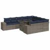 VidaXL Salon de jardin avec coussins 15 pcs gris résine tressée acacia, ensemble de canapés d'extérieur, salon de jardin 3326872