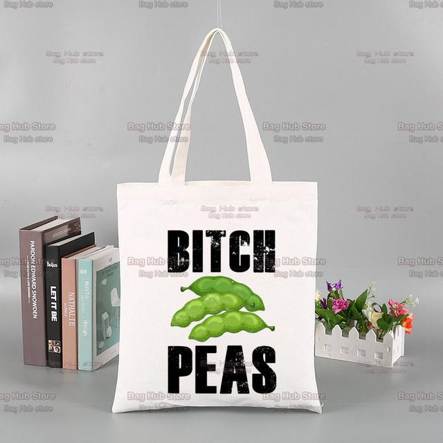 Vegan Funny Kawaii Vintage Funny Shopping Bag Graphic Tote Harajuku Women Canvas Shoulder Bag Female Ulzzang Eco Large-Capacity