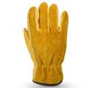Leather Work Gloves, with Elastic Wrist, Protective Gloves for Gardening, Farm, Warehouse, Construction, Motorcycle, S, M, L, XL