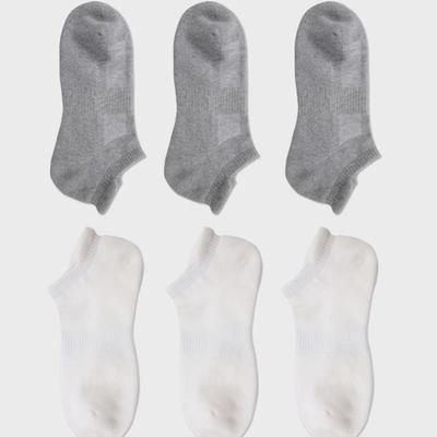 SOCKS THE LANGUAGE Floor Cushion Ankle Socks (Gray + Ivory) 6-Piece Set