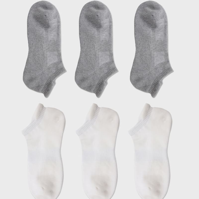 

SOCKS THE LANGUAGE Floor Cushion Ankle Socks (Gray + Ivory) 6-Piece Set FREE