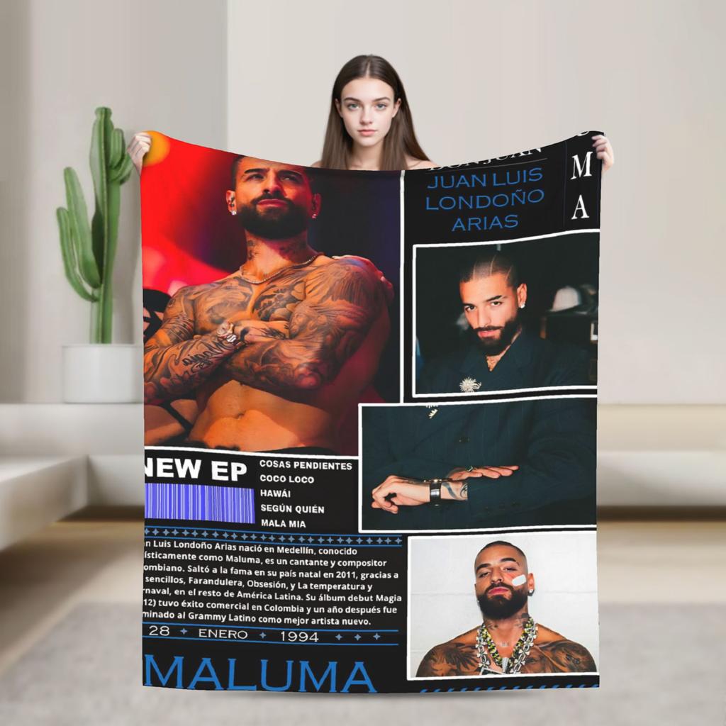 Maluma Rapper Decke Qualität Weich Überwurfdecke Winter Mädchen Jungen Sofa Bett Lustige Bettdecke