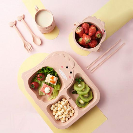 Creative Cartoon Baby Plate & Bowl Set - One-Piece Divided Tableware for Infant Learning To Eat