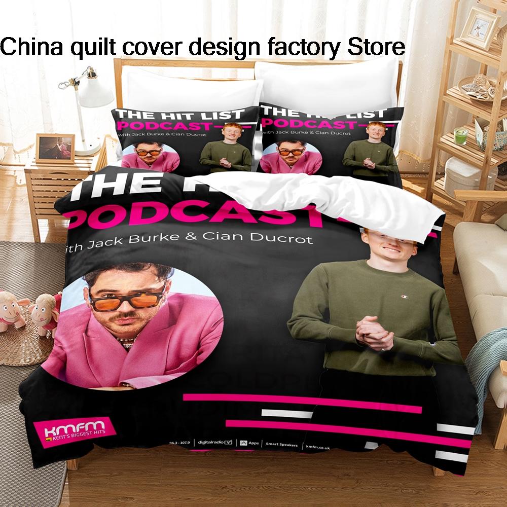 Cian Ducrot Pattern Bedding Set 3Pcs Duvet Cover Pillowcase Lightweight Microfiber Bed Linen Home Bedroom Decor For Music Fans