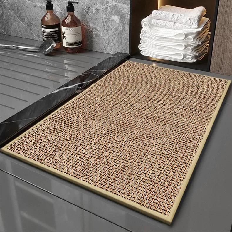 Bathroom Floor Mat, Bathroom Absorbent Mat, Toilet Door Non-Slip Mat, Foot Mat, Bathroom Entrance Mat, Quick-Drying Carpet