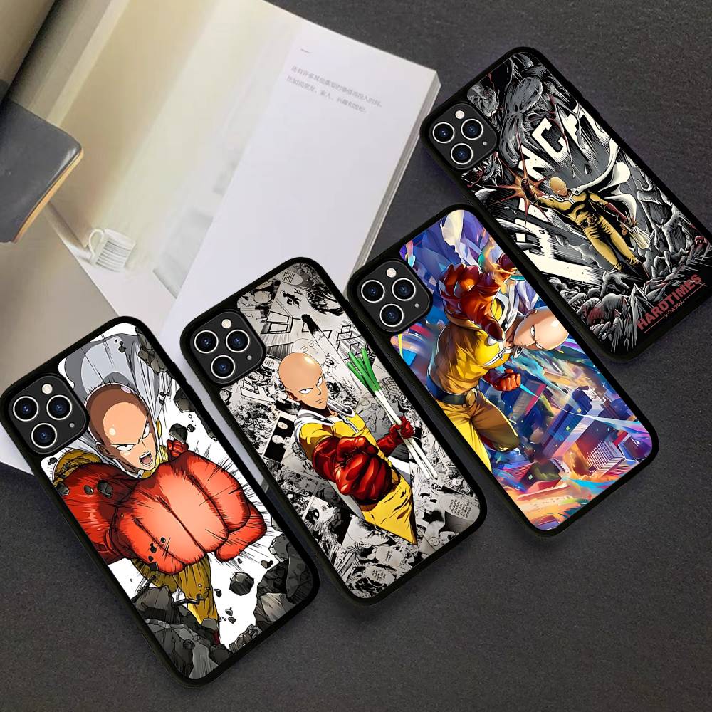 Anime Japanese Classic ONE P-PUNCH-MANS Phone Case For IPhone 17 16 Pro Max 11 12 13 14 15 Hard PC+TPU Bracket Back Cover