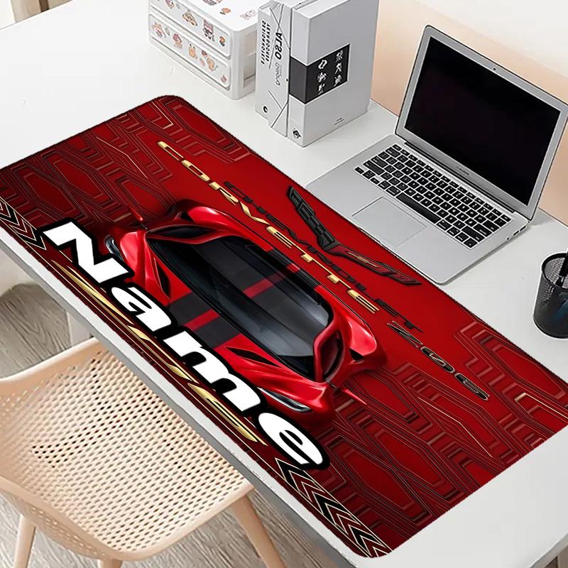 Custom Name Personalized Sports car Pattern Mousepad, Laptop PC Desk Mat, Decorative Desk Mat for Home Keyboard Pad Gift