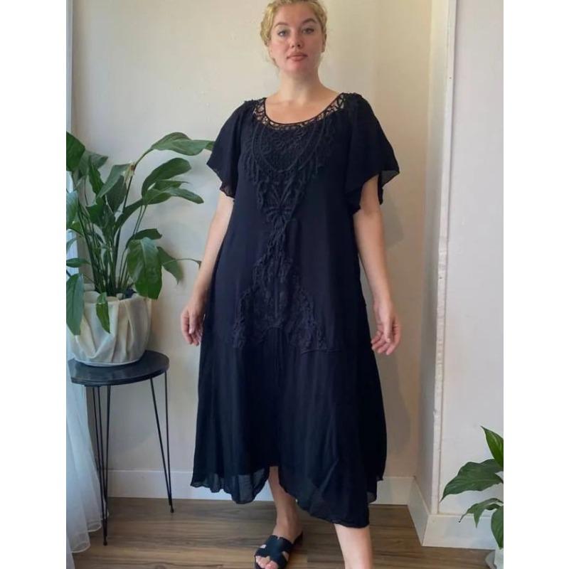 Летнее женское длинное кружевное платье большого размера большого ...