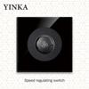 YINKA Tempered Glass 1/2/3/4 Gang 1/2 Way On / Off Wall Light Switch LED Indicator FR EU Standard Universal Home Socket