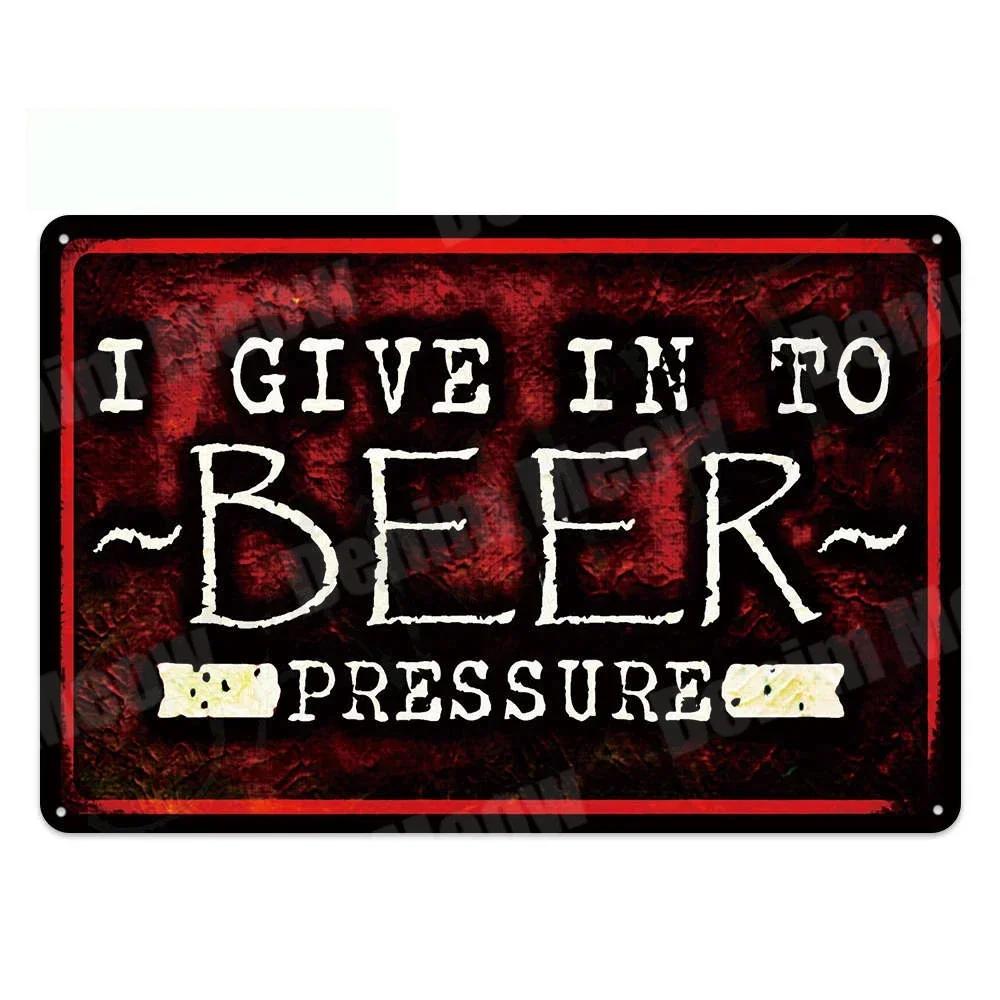 Vintage Drink Beer Aluminum Sign Alcohol Metal Sign Backyard Bar Retro Plaques For Man Cave Pub Cafe Club Rules Painting Deco