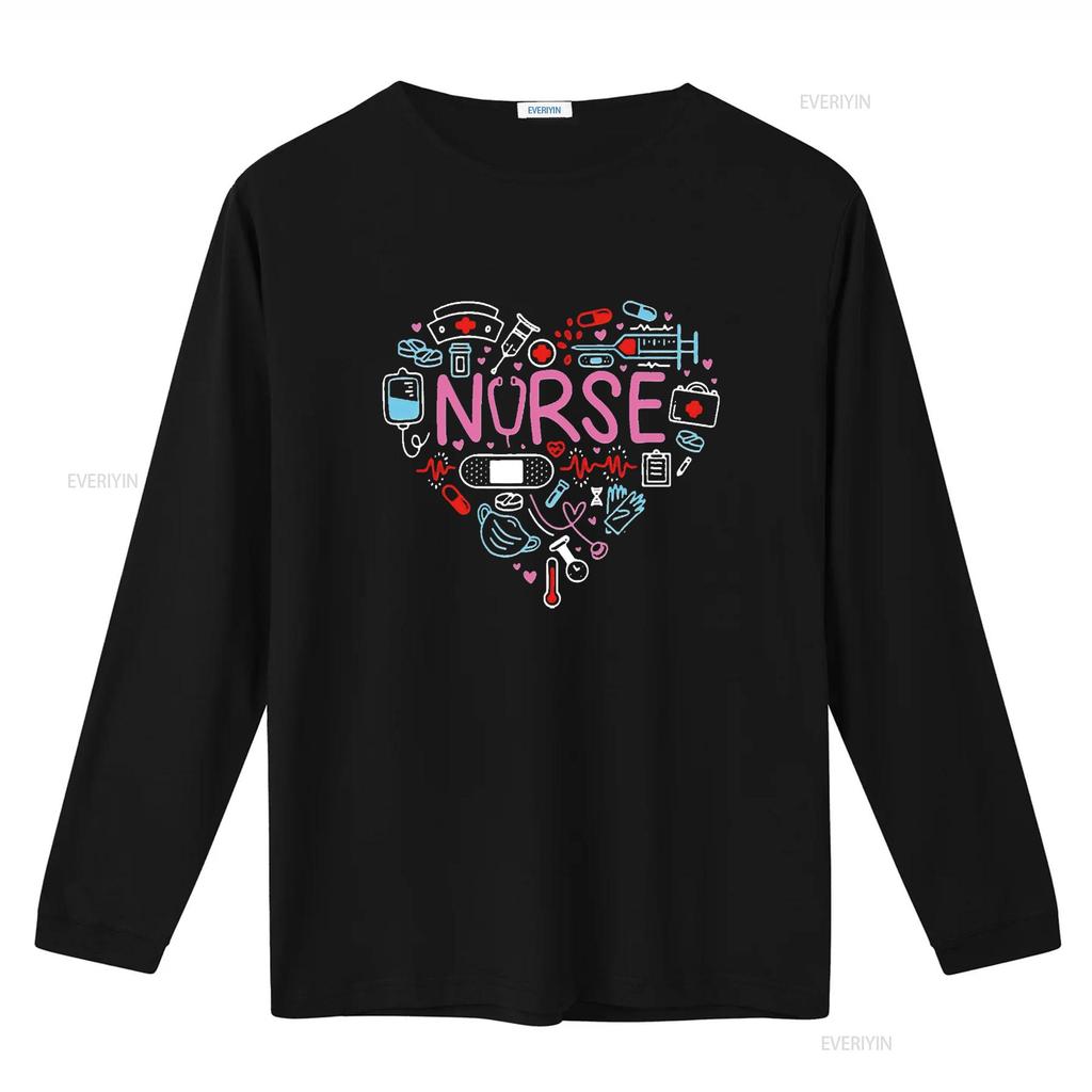 Nurse Love Nursing Student Rn Life Thank You s For Women Long Sleeve T Shirt Black 3X Large vintage Washed Comfortable