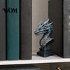 Mystical Dragon Home Decor 3D Printed Ancient Bust Sculpture, Realistic Scales & Spikes, One-piece Molding with Multiple Colors, Compact Ornament for