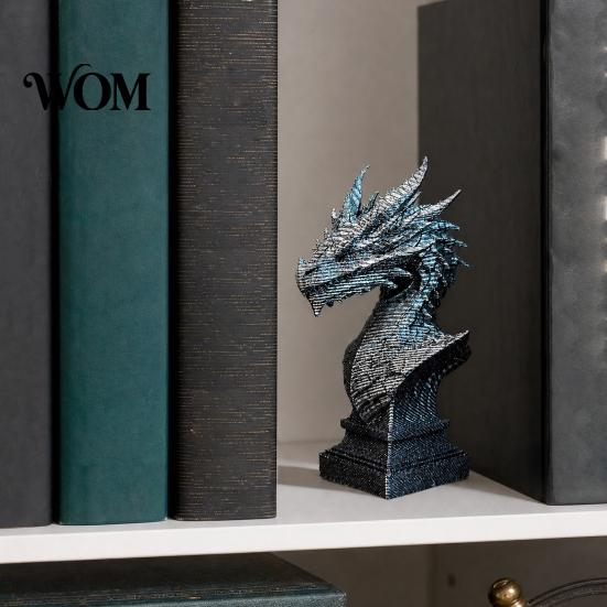 Mystical Dragon Home Decor 3D Printed Ancient Bust Sculpture, Realistic Scales & Spikes, One-piece Molding with Multiple Colors, Compact Ornament for