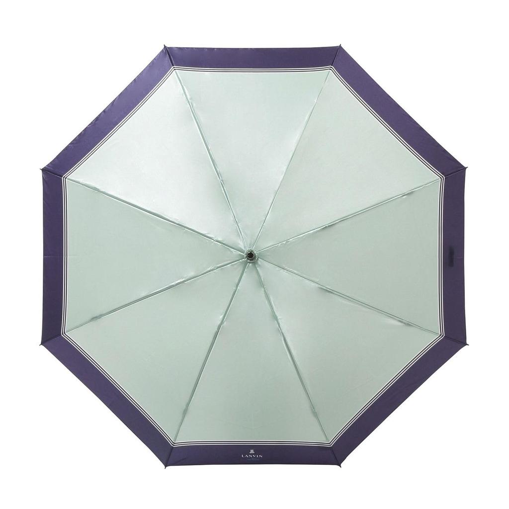 Moonbat en Rain Folding Rain or Green [Lanvin Bleu] Umbrella, Umbrella, Women's, Commuting, School, Shine, Bicolor, Satin, 21-084-11279-02,