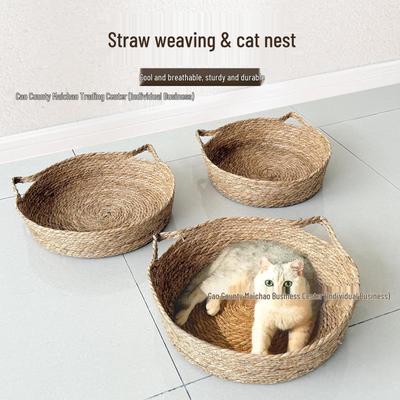 Gestricktes Vier-Jahreszeiten Haustierbett: Atmungsaktives, schmutzabweisendes Katzen- und Hundehaus.