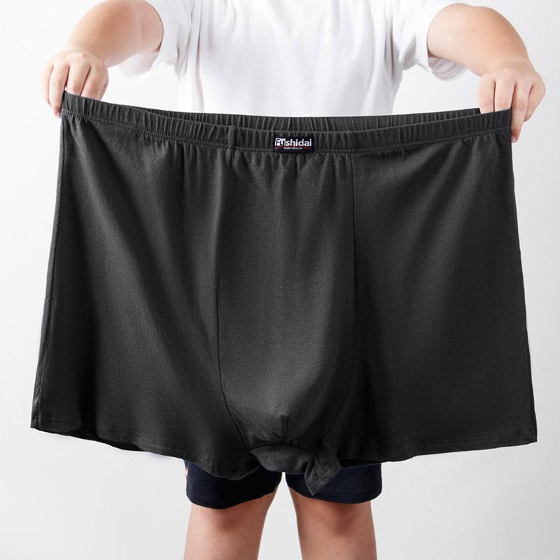 Pure Cotton Plus Size Men's Boxer Briefs - Loose Fit High Waist Underpants for Middle-Aged & Elderly Men