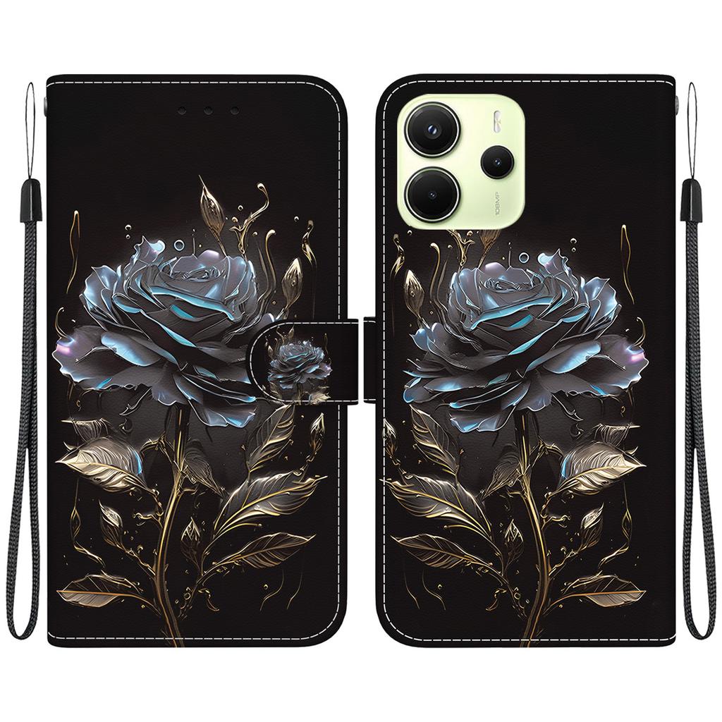 For Xiaomi Redmi Note 14 4G (163.25mm) Wallet Phone Case Anti-Drop Leather Flip Cover Pattern Printing