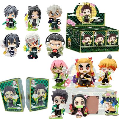 Anime Demoned Slayered Tanjiro Kamado Nezuko Cutie Oarbă Figurină Desen Animat Statuie Creativă Model PVC Ornament Cadou Surpriză de Crăciun